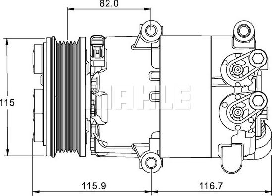 MAHLE ACP 1332 000P - Компресор, кондиціонер autocars.com.ua