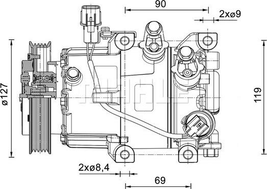 MAHLE ACP 1464 000P - Компресор, кондиціонер autocars.com.ua