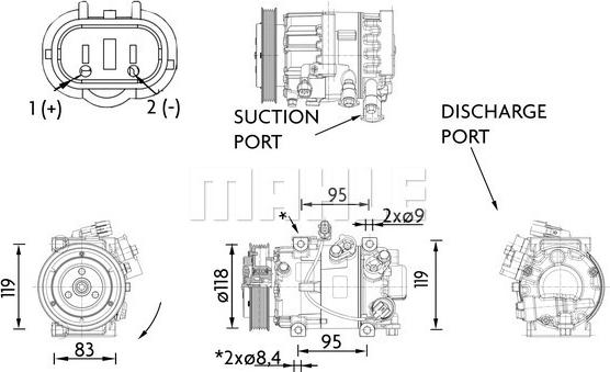 MAHLE ACP 1466 000P - Компресор, кондиціонер autocars.com.ua