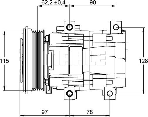 MAHLE ACP 153 000P - Компрессор кондиционера avtokuzovplus.com.ua