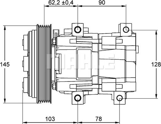 MAHLE ACP 843 000P - Компресор, кондиціонер autocars.com.ua