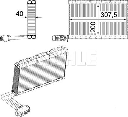 MAHLE AE 109 000P - Випарник, кондиціонер autocars.com.ua