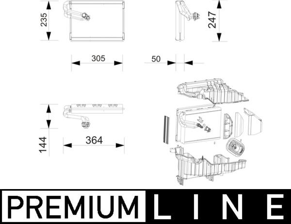 MAHLE AE 271 000P - Випарник, кондиціонер autocars.com.ua