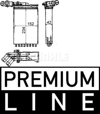 MAHLE AH 116 000P - Теплообмінник, опалення салону autocars.com.ua