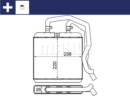 MAHLE AH 12 000S - Теплообмінник, опалення салону autocars.com.ua