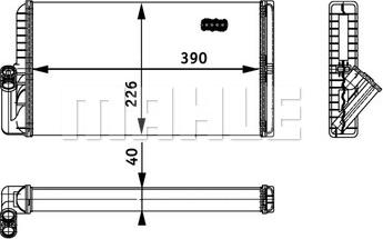MAHLE AH 129 000P - Теплообмінник, опалення салону autocars.com.ua