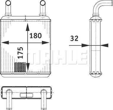 MAHLE AH 132 000P - Теплообмінник, опалення салону autocars.com.ua