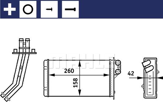 MAHLE AH 156 000S - Теплообмінник, опалення салону autocars.com.ua