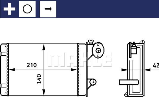 MAHLE AH 158 000S - Теплообмінник, опалення салону autocars.com.ua