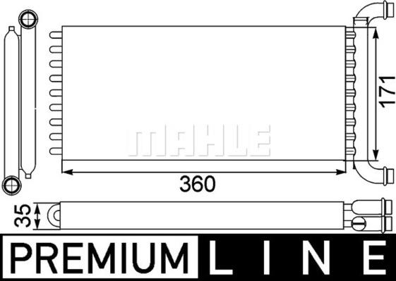 MAHLE AH 166 000P - Теплообмінник, опалення салону autocars.com.ua