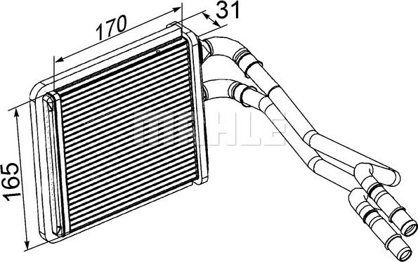 MAHLE AH 198 000P - Теплообменник, отопление салона avtokuzovplus.com.ua