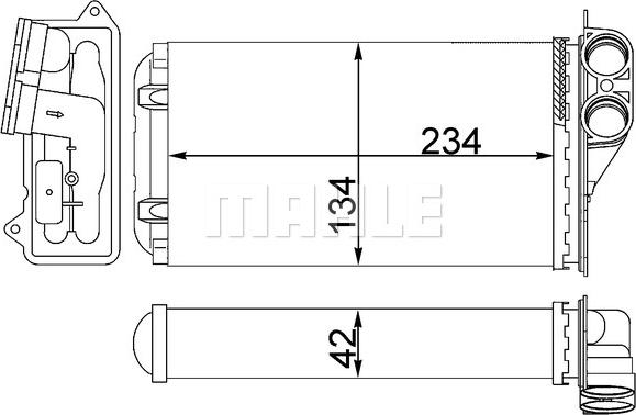 MAHLE AH 218 000S - Теплообмінник, опалення салону autocars.com.ua