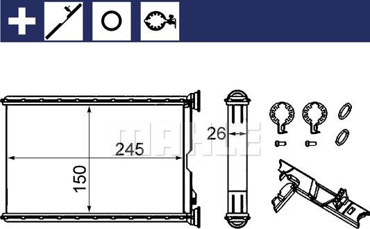 MAHLE AH 242 000S - Теплообменник, отопление салона avtokuzovplus.com.ua