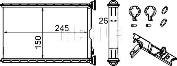 MAHLE AH 242 000S - Теплообменник, отопление салона avtokuzovplus.com.ua