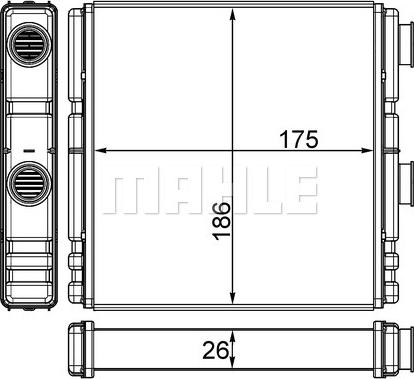 MAHLE AH 262 000S - Теплообмінник, опалення салону autocars.com.ua