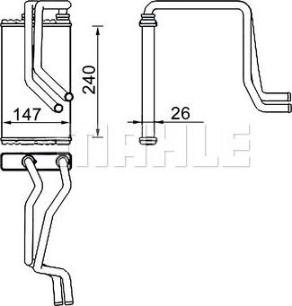 MAHLE AH 271 000S - Теплообмінник, опалення салону autocars.com.ua