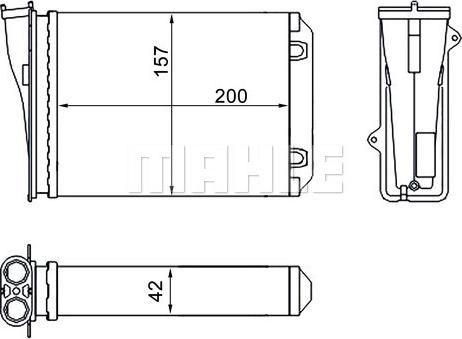 MAHLE AH 274 000S - Теплообмінник, опалення салону autocars.com.ua