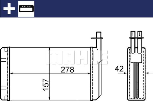 MAHLE AH 68 000S - Теплообменник, отопление салона avtokuzovplus.com.ua