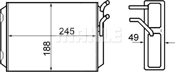 MAHLE AH 70 000S - Теплообмінник, опалення салону autocars.com.ua