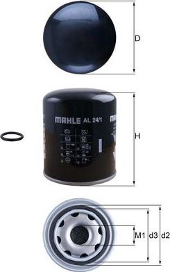 MAHLE AL 24/1 - Патрон осушувача повітря, пневматична система autocars.com.ua