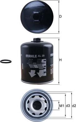 MAHLE AL 29 - Патрон осушувача повітря, пневматична система autocars.com.ua