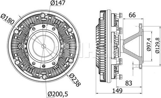MAHLE CFC 8 000S - Зчеплення, вентилятор радіатора autocars.com.ua