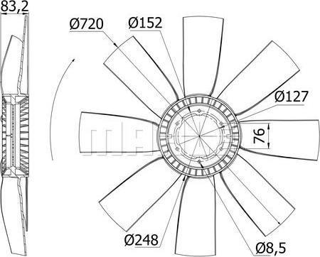 MAHLE CFW 12 000S - Крильчатка вентилятора, охолодження двигуна autocars.com.ua