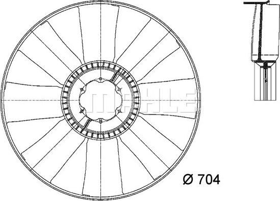 MAHLE CFW 19 000P - Крильчатка вентилятора, охолодження двигуна autocars.com.ua