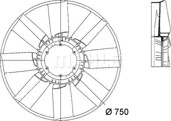 MAHLE CFW 26 000P - Крильчатка вентилятора, охолодження двигуна autocars.com.ua