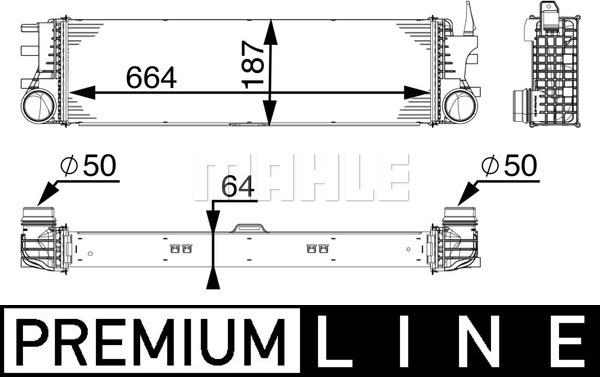 MAHLE CI 180 000P - Интеркулер, теплообменник турбины avtokuzovplus.com.ua