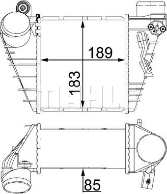 MAHLE CI 22 000S - Интеркулер, теплообменник турбины avtokuzovplus.com.ua