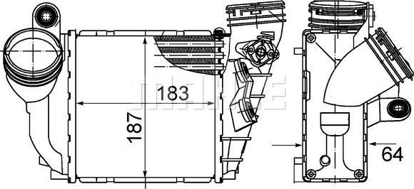 MAHLE CI 485 000S - Интеркулер, теплообменник турбины avtokuzovplus.com.ua