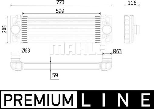 MAHLE CI 543 000P - Интеркулер autocars.com.ua