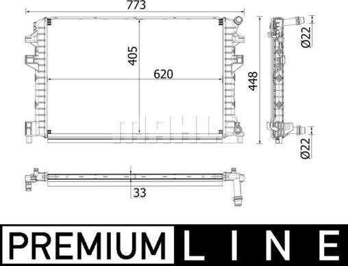 MAHLE CIR 34 000P - Низькотемпературний охолоджувач, інтеркулер autocars.com.ua