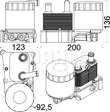 MAHLE CLC 191 000S - Масляний радіатор, рухове масло autocars.com.ua