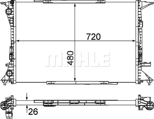 MAHLE CR 1060 000P - Радіатор, охолодження двигуна autocars.com.ua