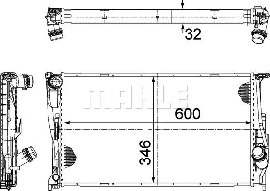 MAHLE CR 1083 000P - Радиатор, охлаждение двигателя avtokuzovplus.com.ua