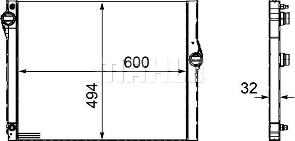 MAHLE CR 1094 000P - Радіатор охолодження двигуна BMW 7 F01-F04 08-15 autocars.com.ua
