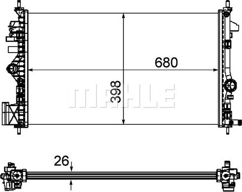 MAHLE CR 1102 000P - Радіатор, охолодження двигуна autocars.com.ua