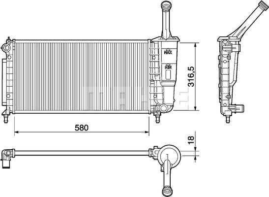 MAHLE CR 1104 000P - Радіатор, охолодження двигуна autocars.com.ua