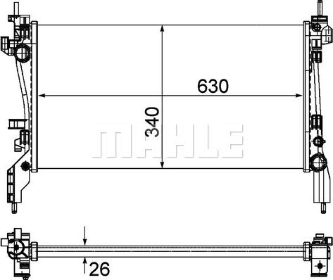 MAHLE CR 1122 000P - Радіатор, охолодження двигуна autocars.com.ua