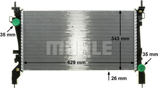 MAHLE CR 1131 000P - Радіатор, охолодження двигуна autocars.com.ua