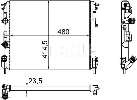 MAHLE CR 1145 000P - Радіатор, охолодження двигуна autocars.com.ua