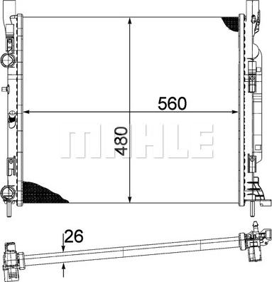 MAHLE CR 1155 000P - Радіатор, охолодження двигуна autocars.com.ua