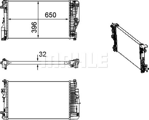 MAHLE CR 1173 000P - Радіатор, охолодження двигуна autocars.com.ua