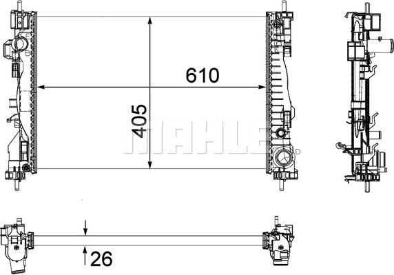 MAHLE CR 1178 000P - Радіатор, охолодження двигуна autocars.com.ua