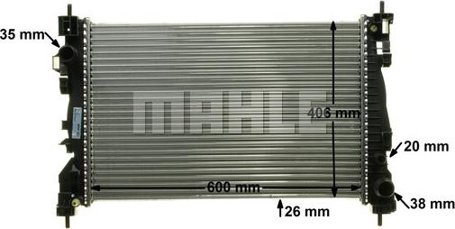 MAHLE CR 1179 000P - Радіатор, охолодження двигуна autocars.com.ua