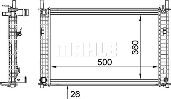 MAHLE CR 1356 000S - Радиатор, охлаждение двигателя autodnr.net