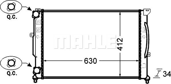 MAHLE CR 1423 000P - Радиатор, охлаждение двигателя avtokuzovplus.com.ua