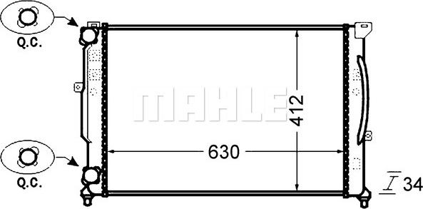 MAHLE CR 1423 000S - Радіатор, охолодження двигуна autocars.com.ua